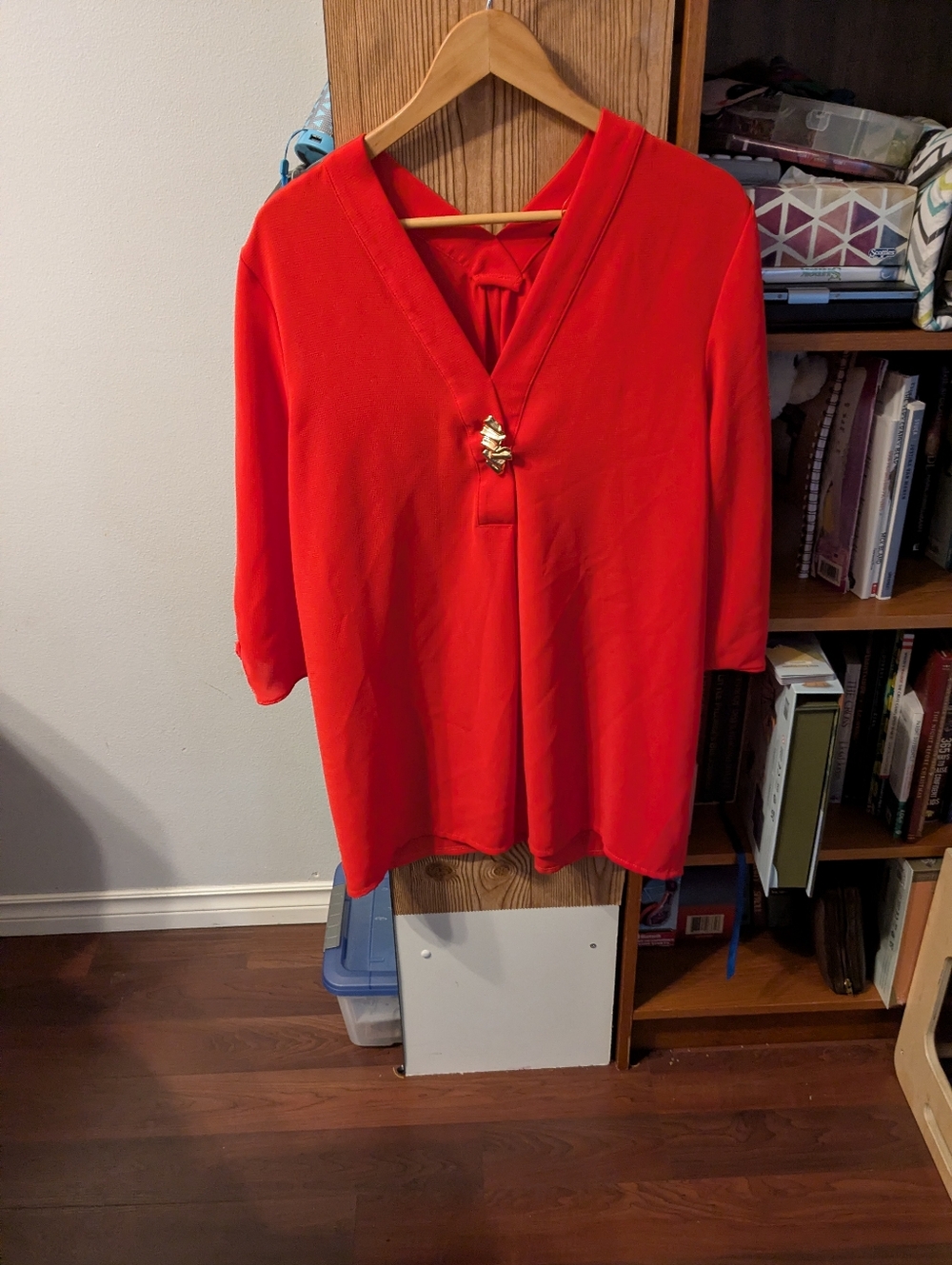 Coral Tunic With Gold Design